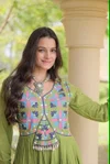 Lw 9347 Cotton With Thread Embroidered Work Navratri Gown